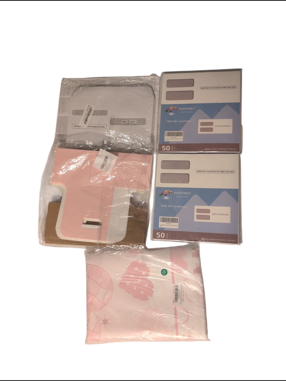 5 lb Lot Mixed Items Tax Envelopes Drink Carriers Backdrop Classroom New